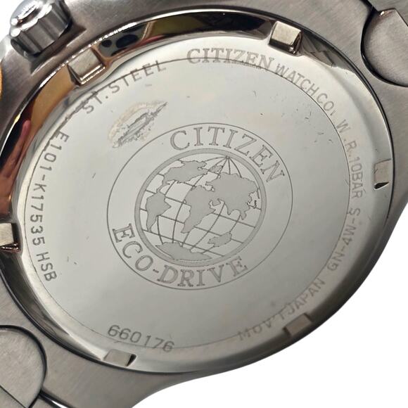 Spanish Date New Citizen Eco-Drive Watch Men Blue Dial E101-K17535 No Manual - Picture 4 of 16